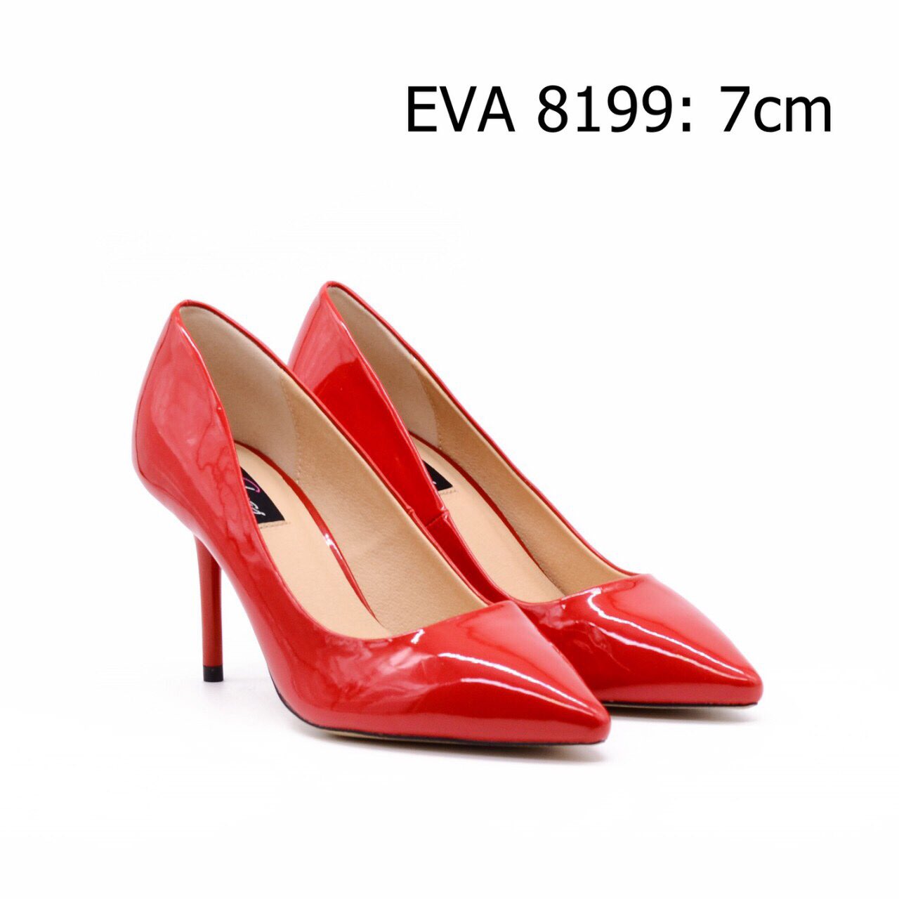 Giày mũi nhọn  EVA8199 thiết kế gót đũa thanh thoát, tôn dáng, da bóng trẻ trung, quyến rũ.